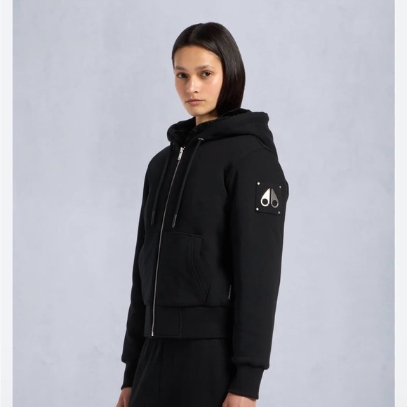 Authentic Brand new with tags Moose Knuckles Black Classic Bunny Zip fur hoodie - Picture 1 of 2